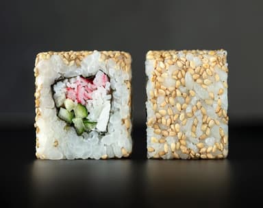 California Roll with Kani in Sesame Seeds