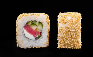 California Roll with Tuna in Sesame Seeds