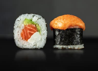Salmon Roll with Cheese Cap